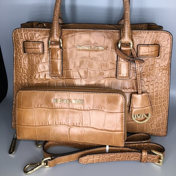 Michael Kors Handbags - Michael Kors Dillon EastWest Satchel bag Croc Emb.